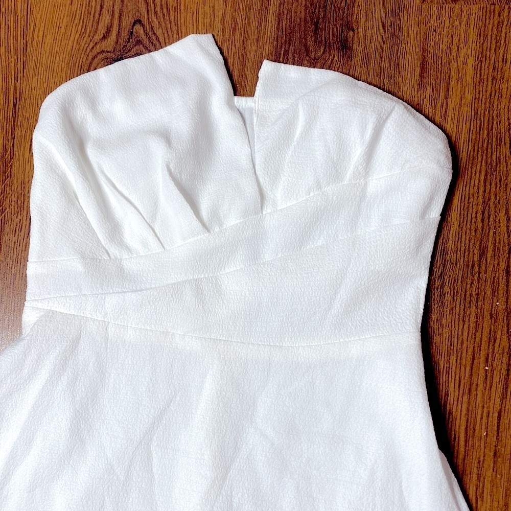๐ Elegant White Asymmetrical Strapless Maxi Dress ๐ NWT - Picture 5 of 12